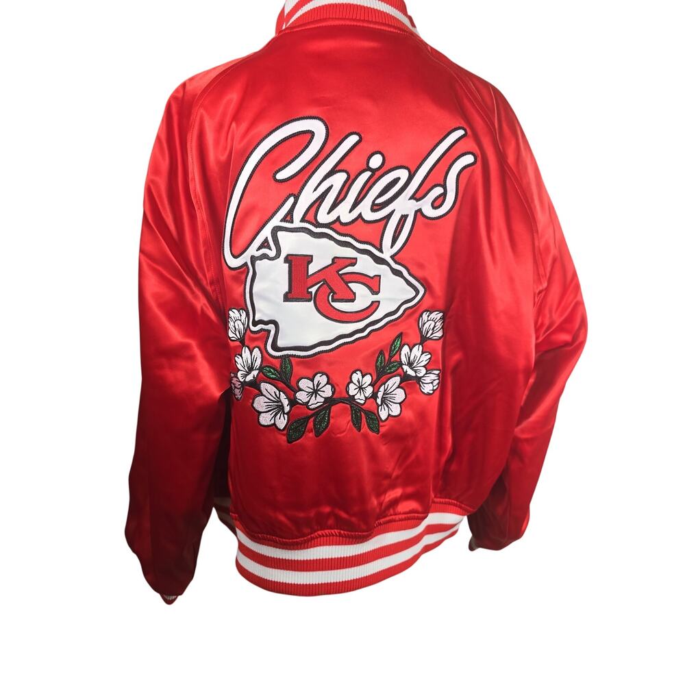 NWT Anthropologie The Wild Collective Kansas City Chiefs Bomber Jacket. Size L.